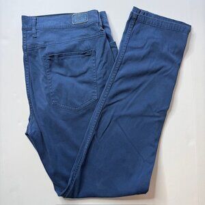 Mugsy Pants Mens 42x36 Blue Parkers Slim Straight Chinos Stretch Preppy Twill